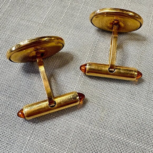 Vintage Krementz Gold Plated "C" Monogrammed Cuff Links in Box - Picture 6 of 12